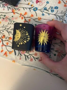 Celestial Sun & Moon Shot Glass Set - Gold Motif